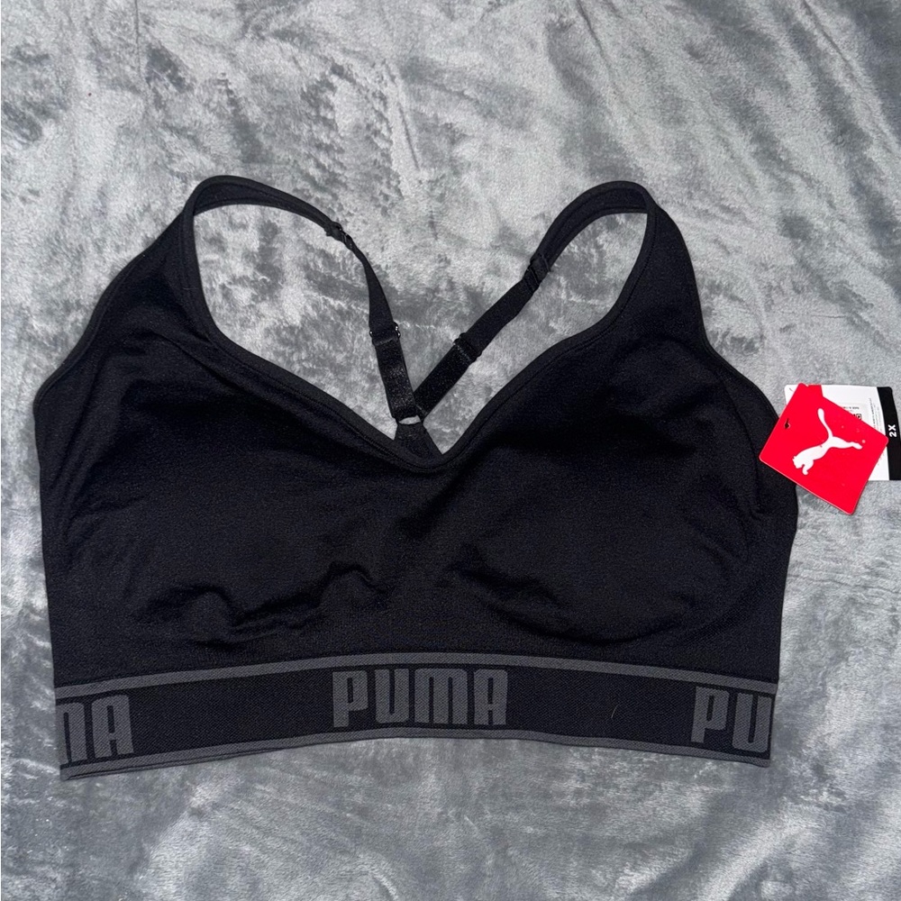 PUMA Black Sports Bra - 2X - drycell - NWT!!